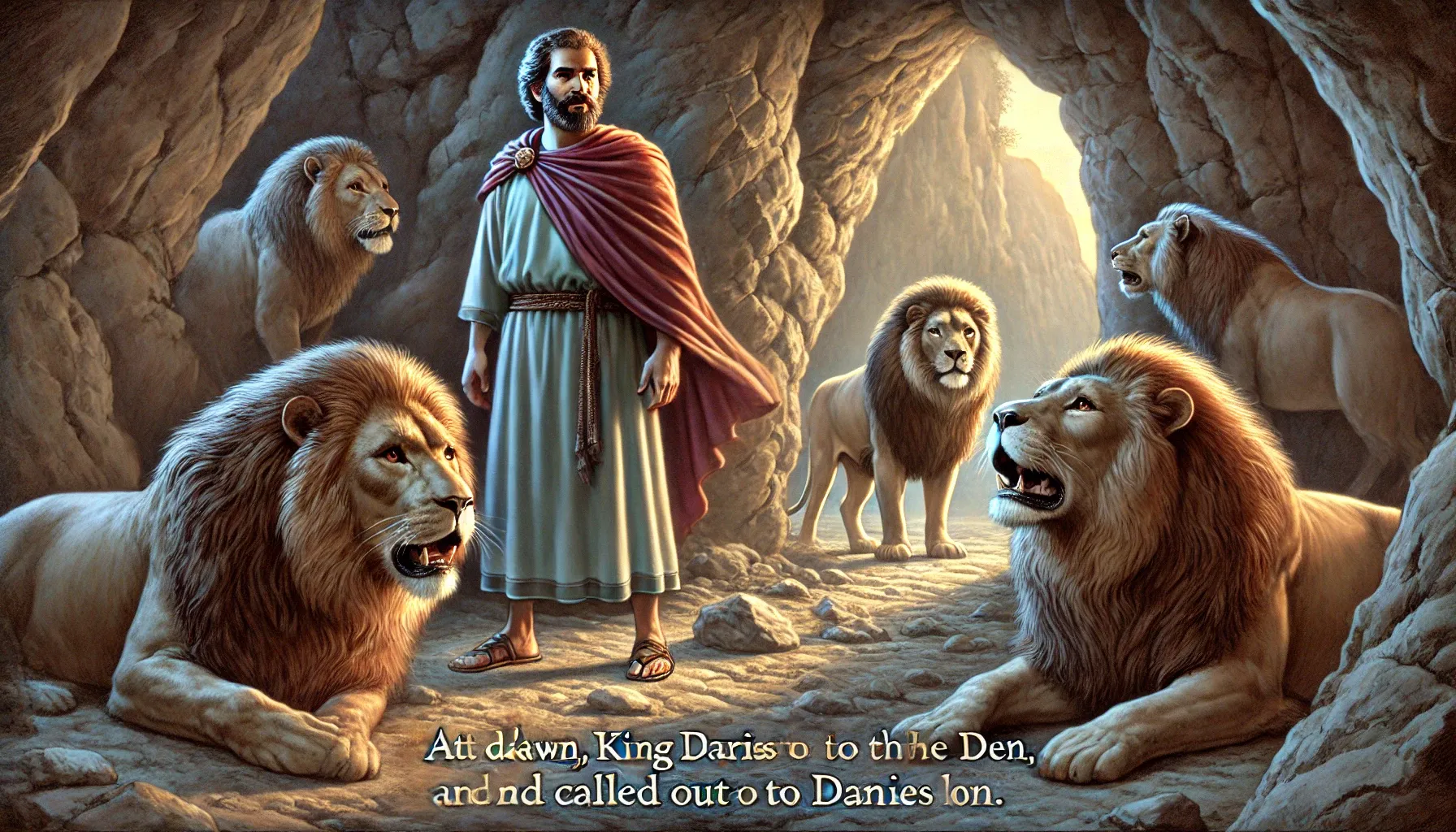 Daniel in the Lion's Den - Bible story for kids. Pay to God - Daniel and the Lions Escape