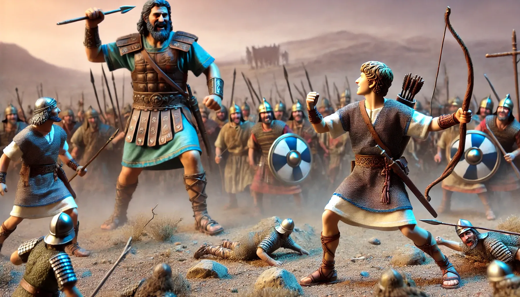 David and Goliath - Bible Story for Kids - the king - the battle with Goliath