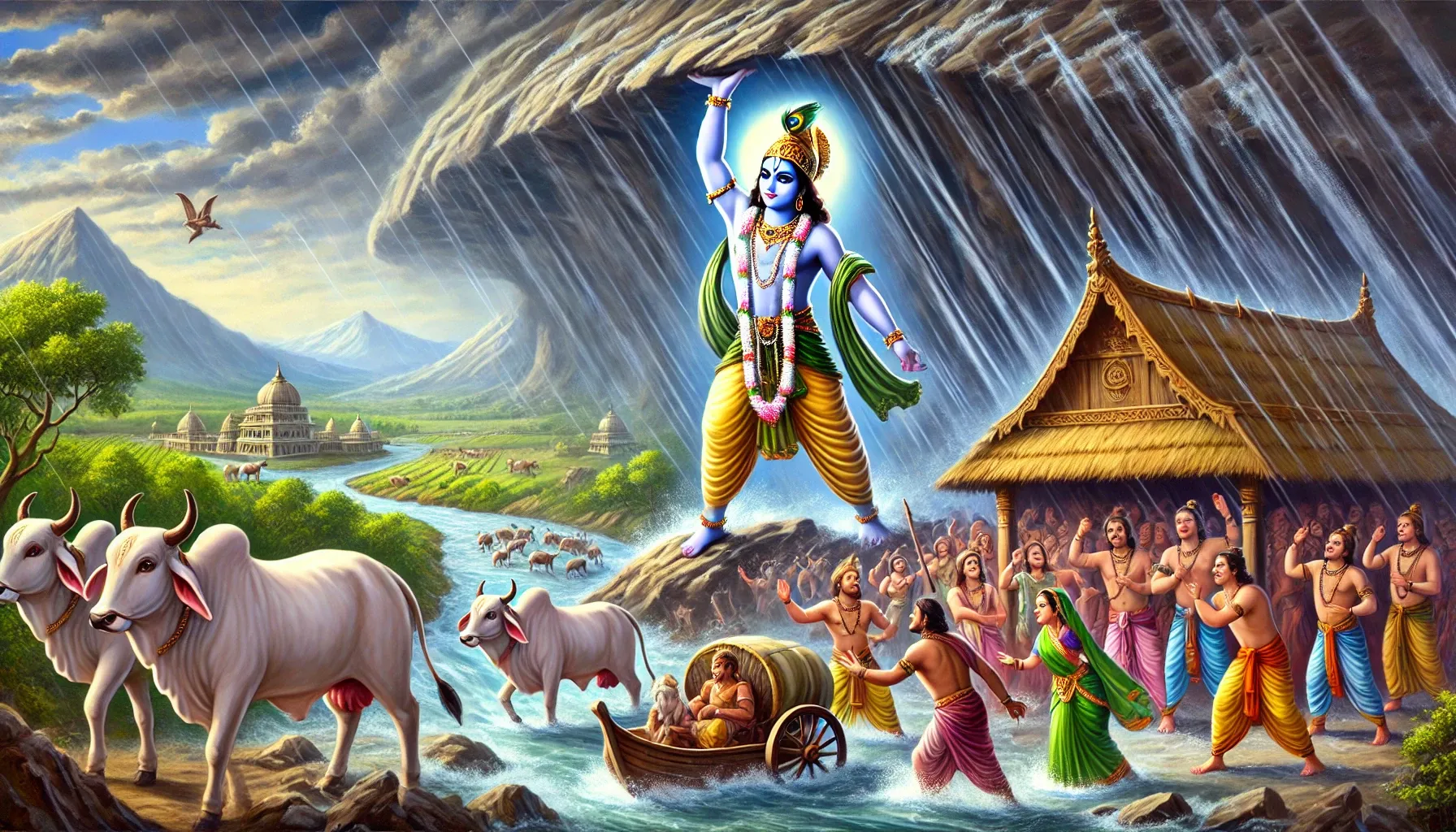 Krishna Story for Kids - Yamuna River - Govardhan Hill