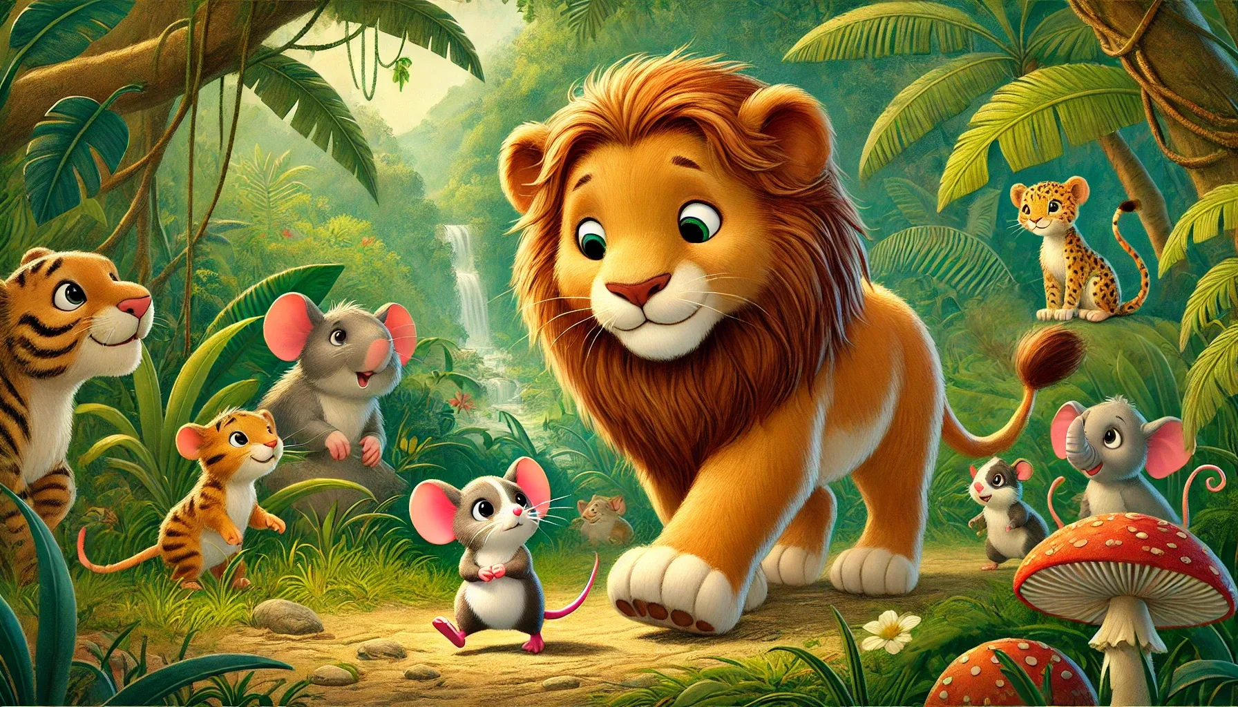 The Lion and the Mouse Story for Kids: Meet Leo and Tiny.