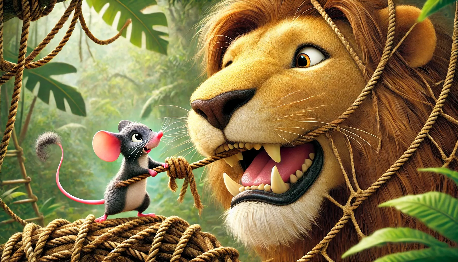 Leo and Tiny The Lion and the Mouse Story for Kids - Lion and the mouse