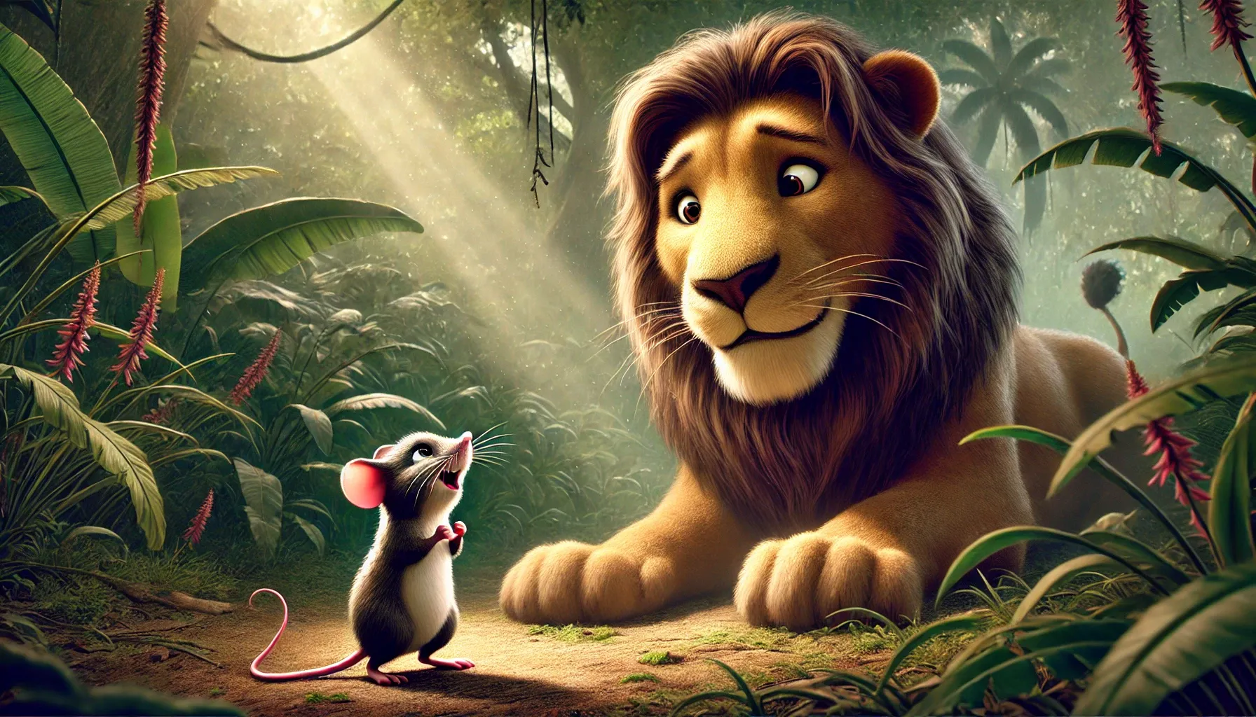 Leo and Tiny The Lion and the Mouse Story for Kids.