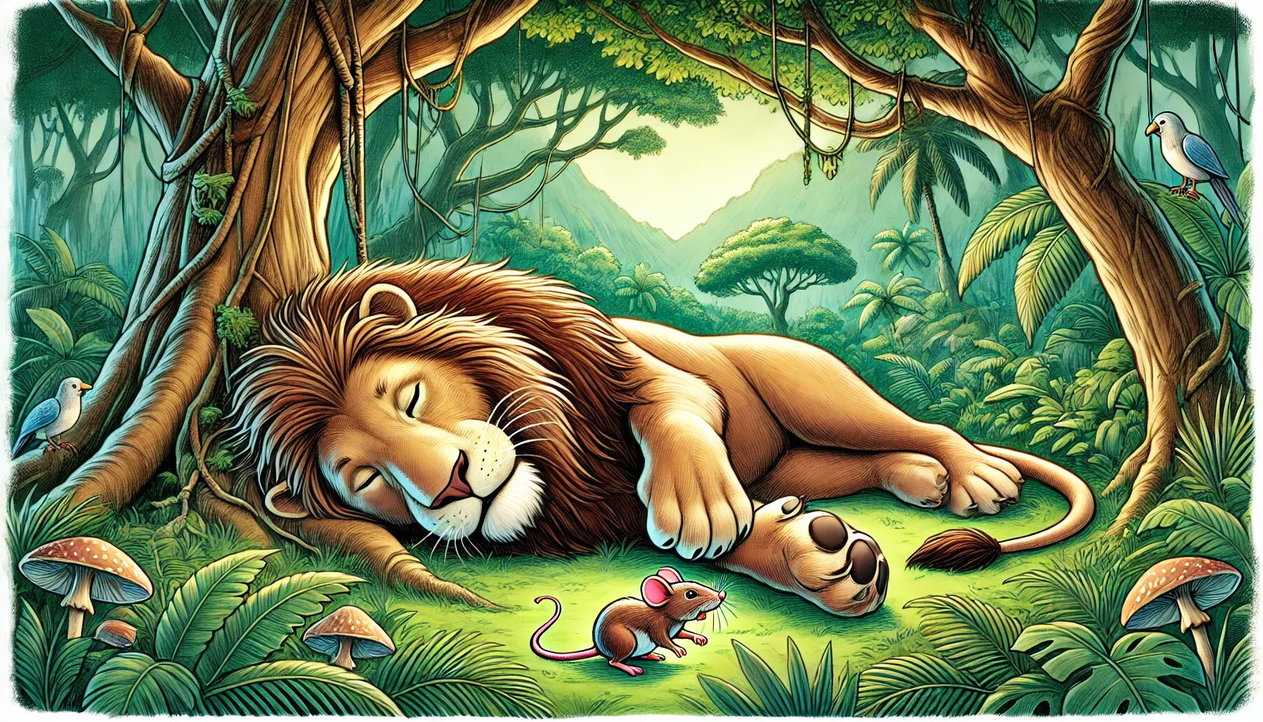 Leo and Tiny The Lion and the Mouse Story for Kids