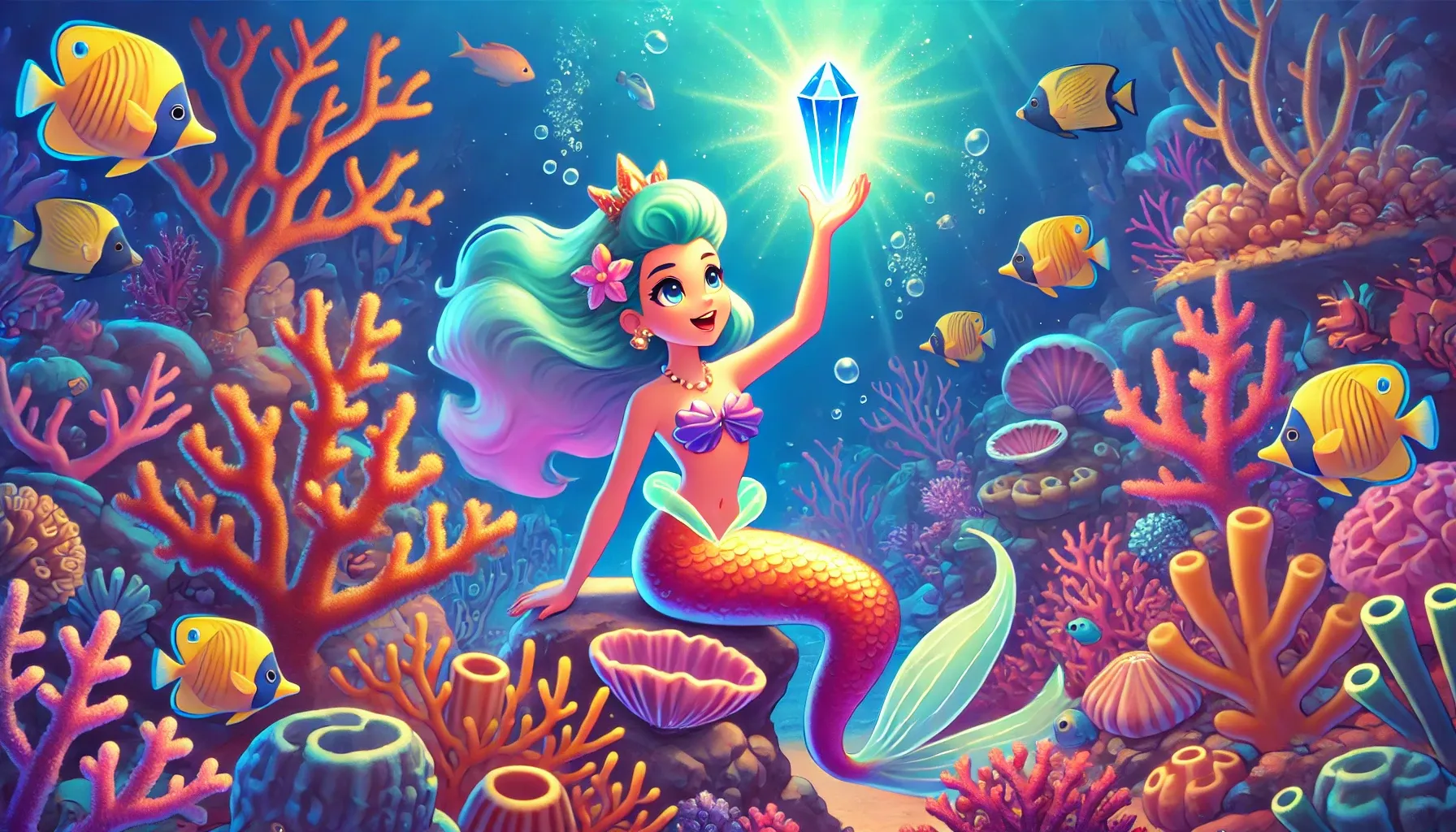 Marina, the Mermaid Part 3 - Story for Kids - Mermaid crystal