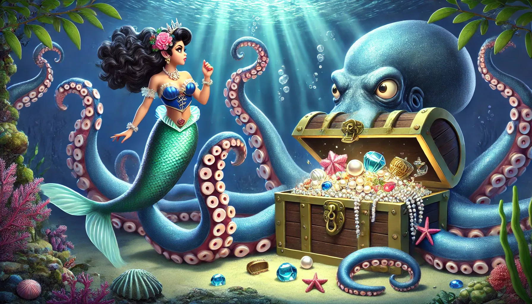 Marina, the Mermaid Part 4 - Story for Kids - Mermaid stories for kids - The octpous