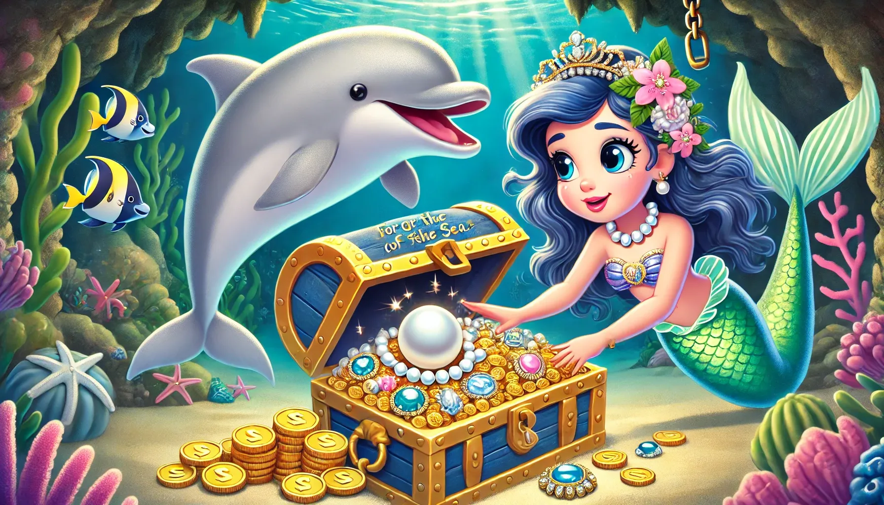 Marina, the Mermaid Part 5 - Story for Kids - Dolphins Ship treasure