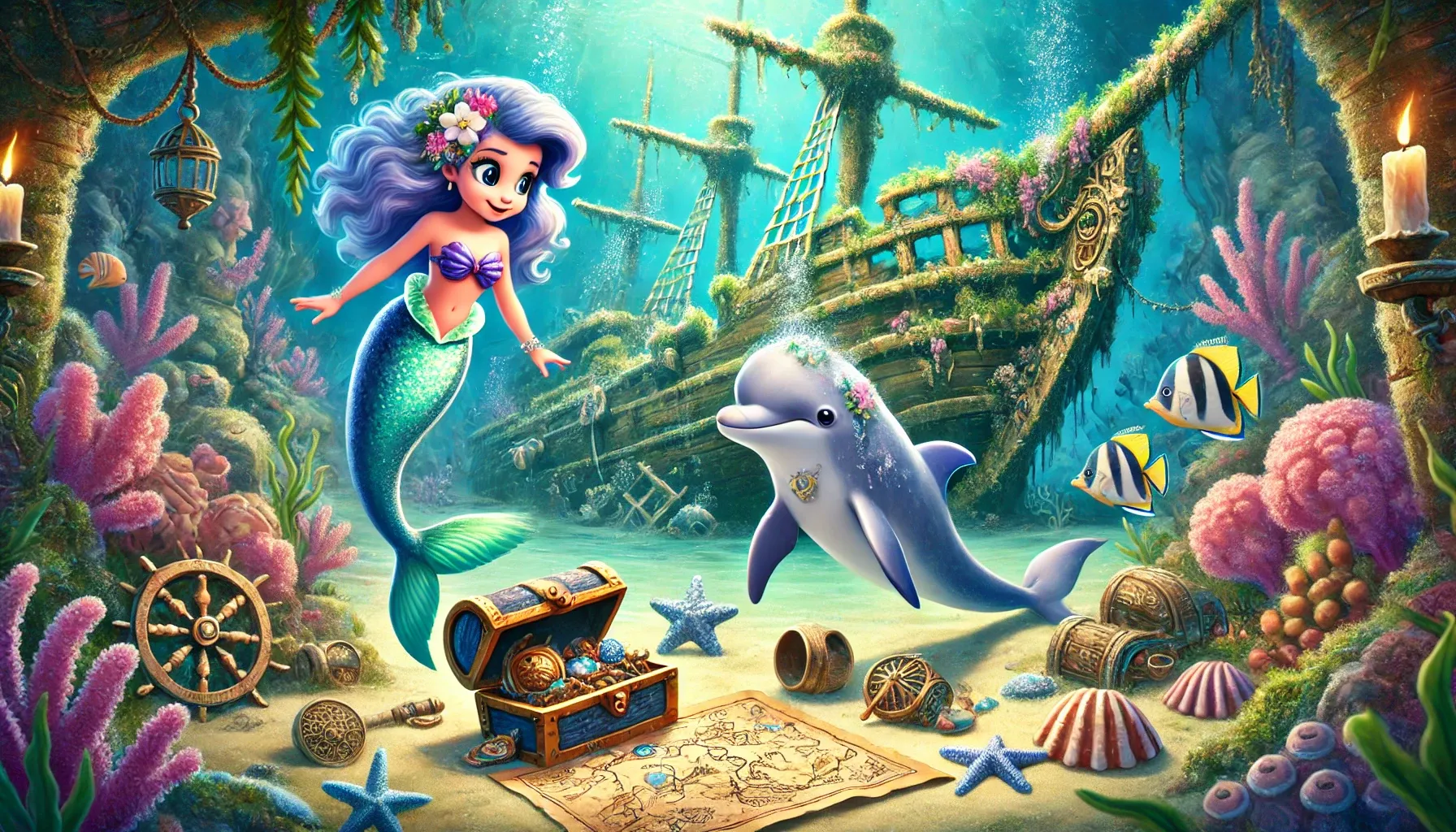 Marina, the Mermaid Part 5 - Story for Kids - Dolphins Ship