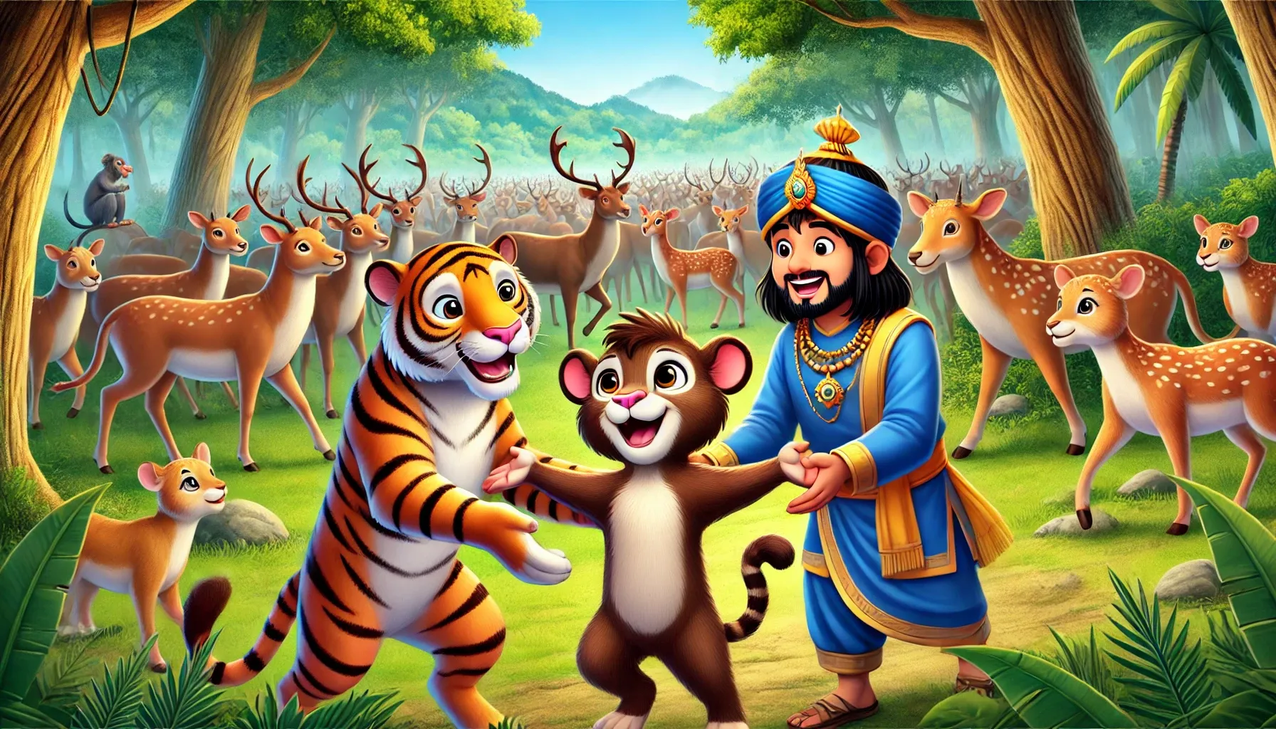 Raja's Jungle Adventure - Tiger Story for Kids - Mokey