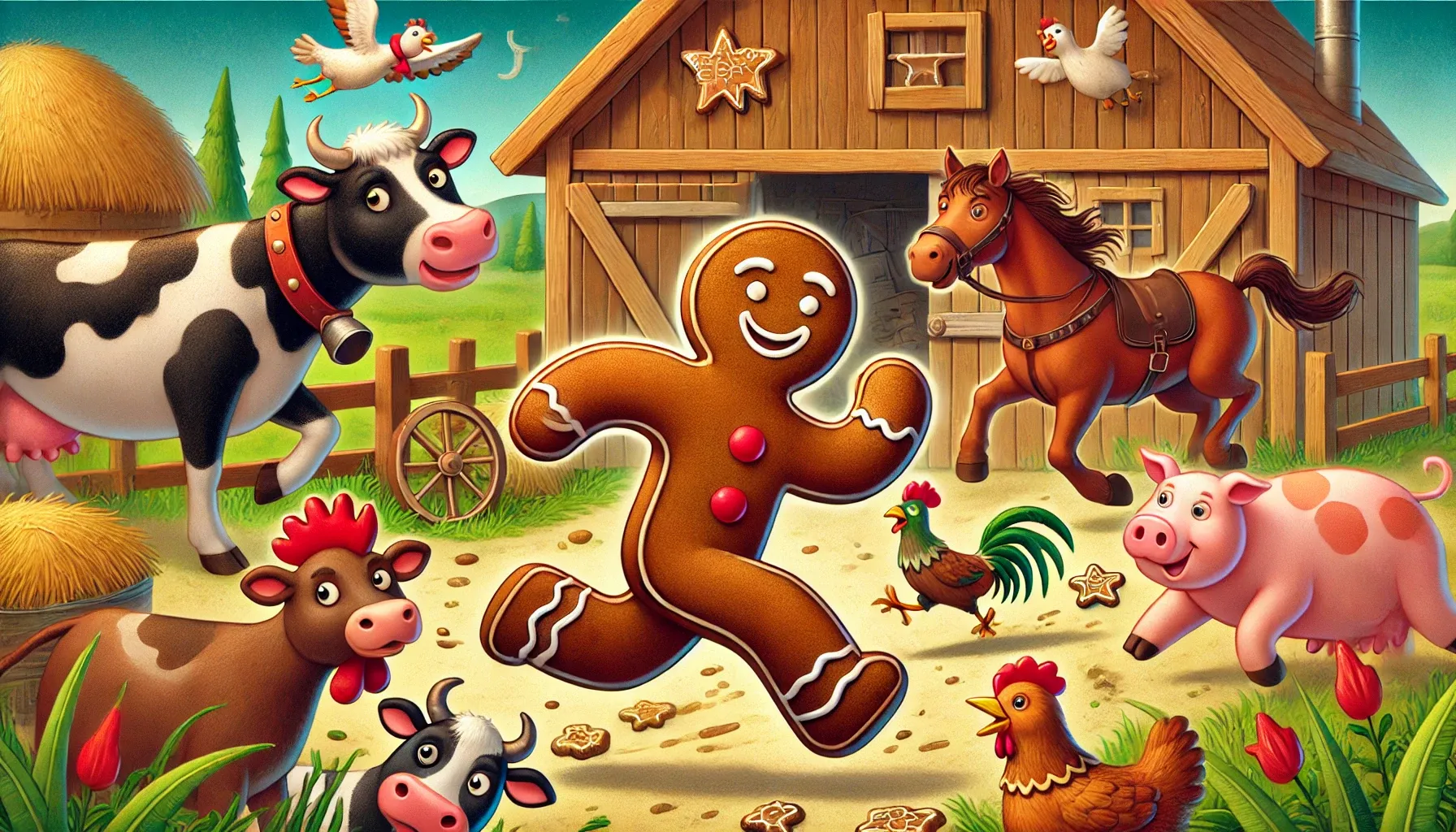 The Farmyard Chase - Gingerbread man story