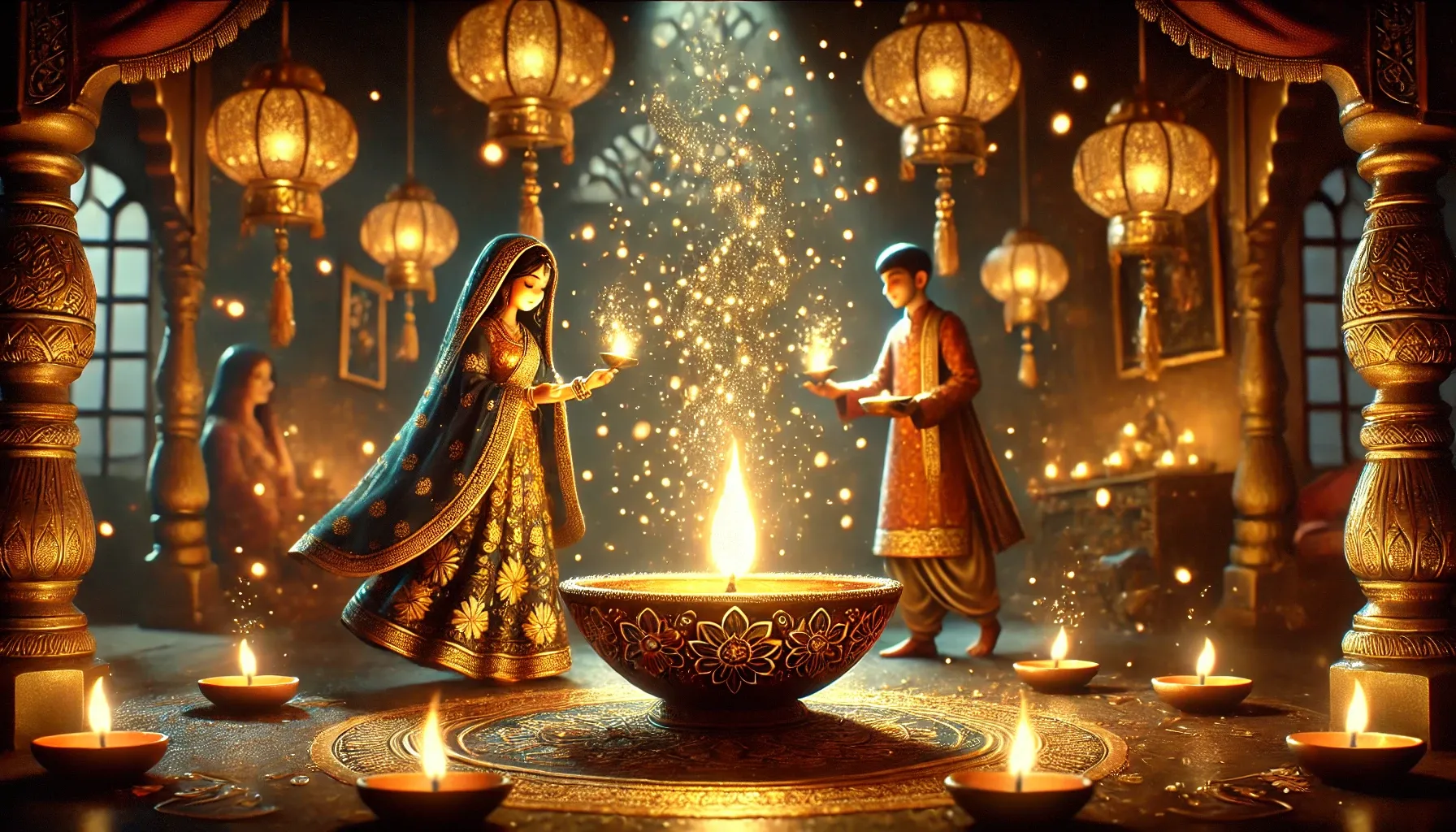 The Festival of Lights Diwali Magic - Tamil Story for Kids - Tamil stories lamp