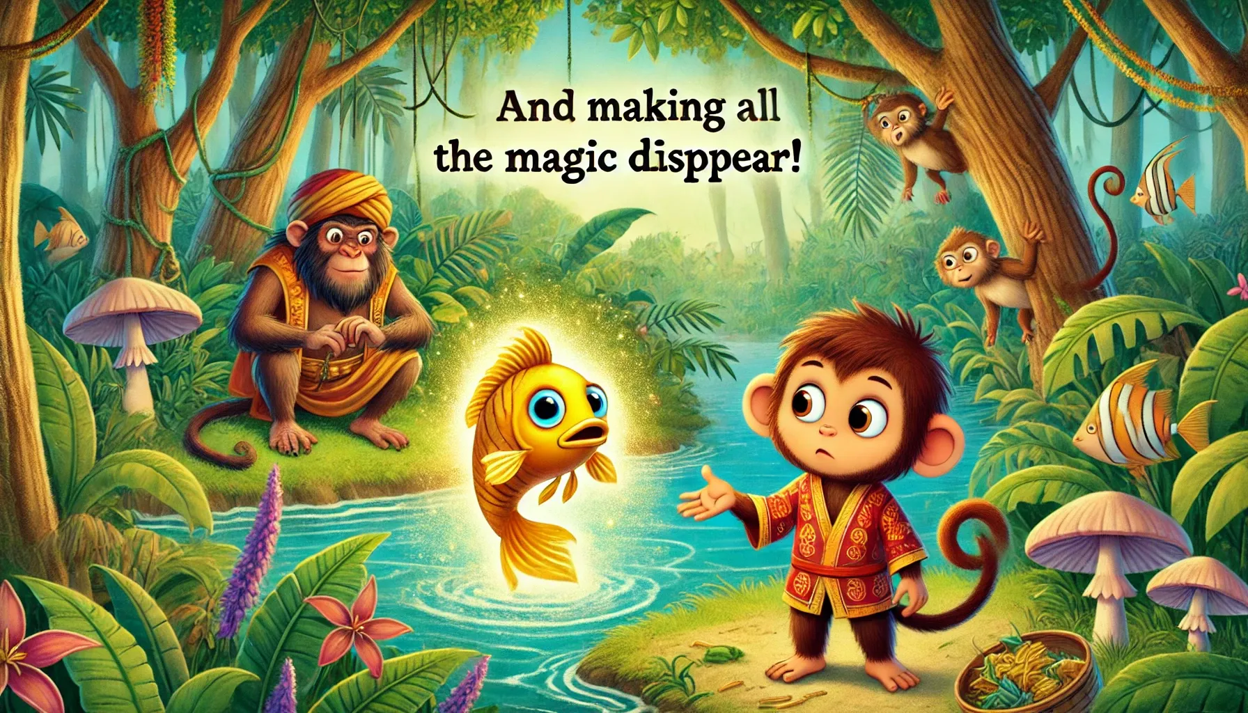 The Golden Fish and the Naughty Monkey - Tamil Story for Kids - lessons