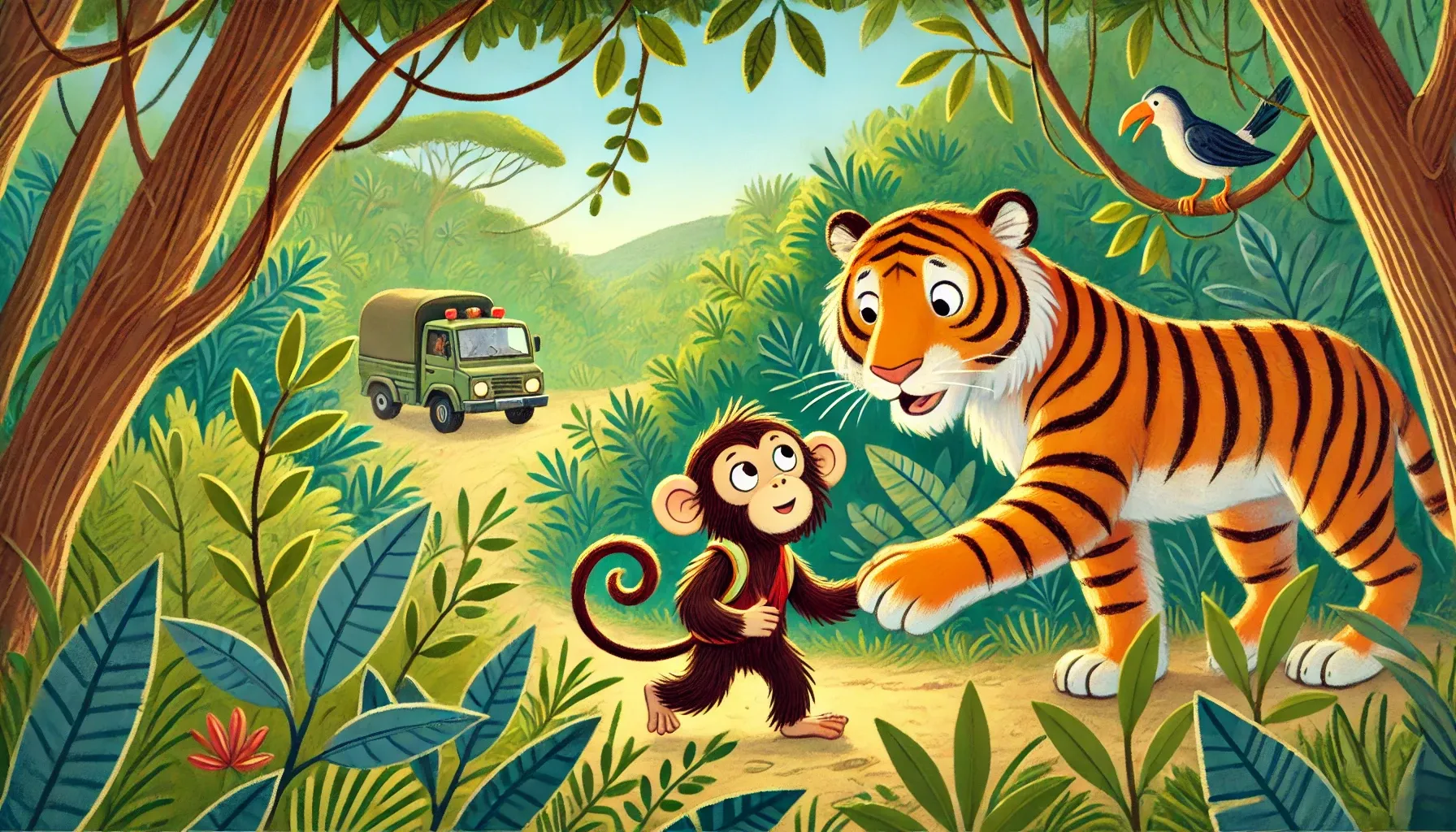 The Lost Monkey - Tiger story for kids