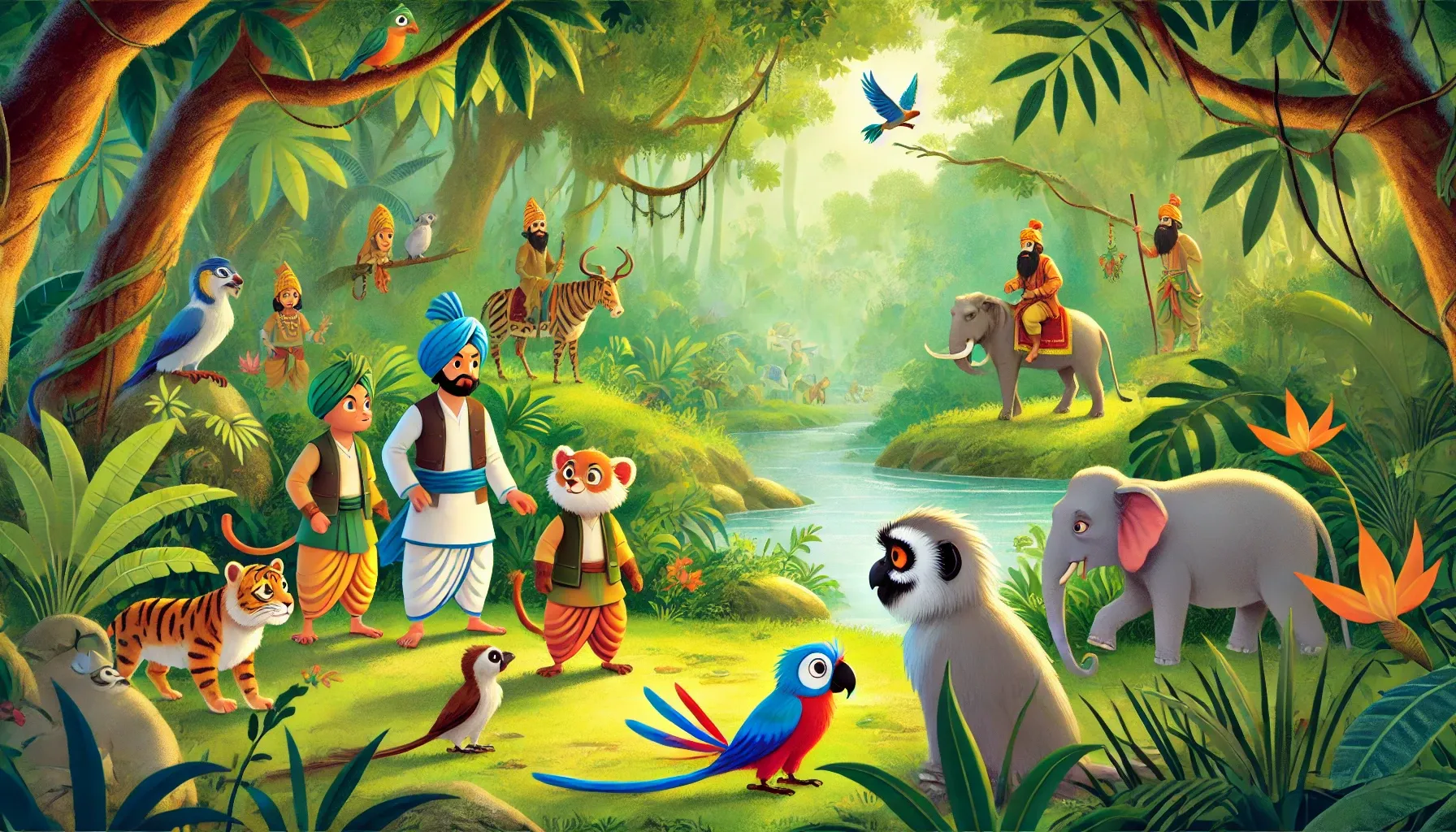 The Tale of the Talking Parrot - Tamil Story for Kids - Raju and Parrot and the Forest