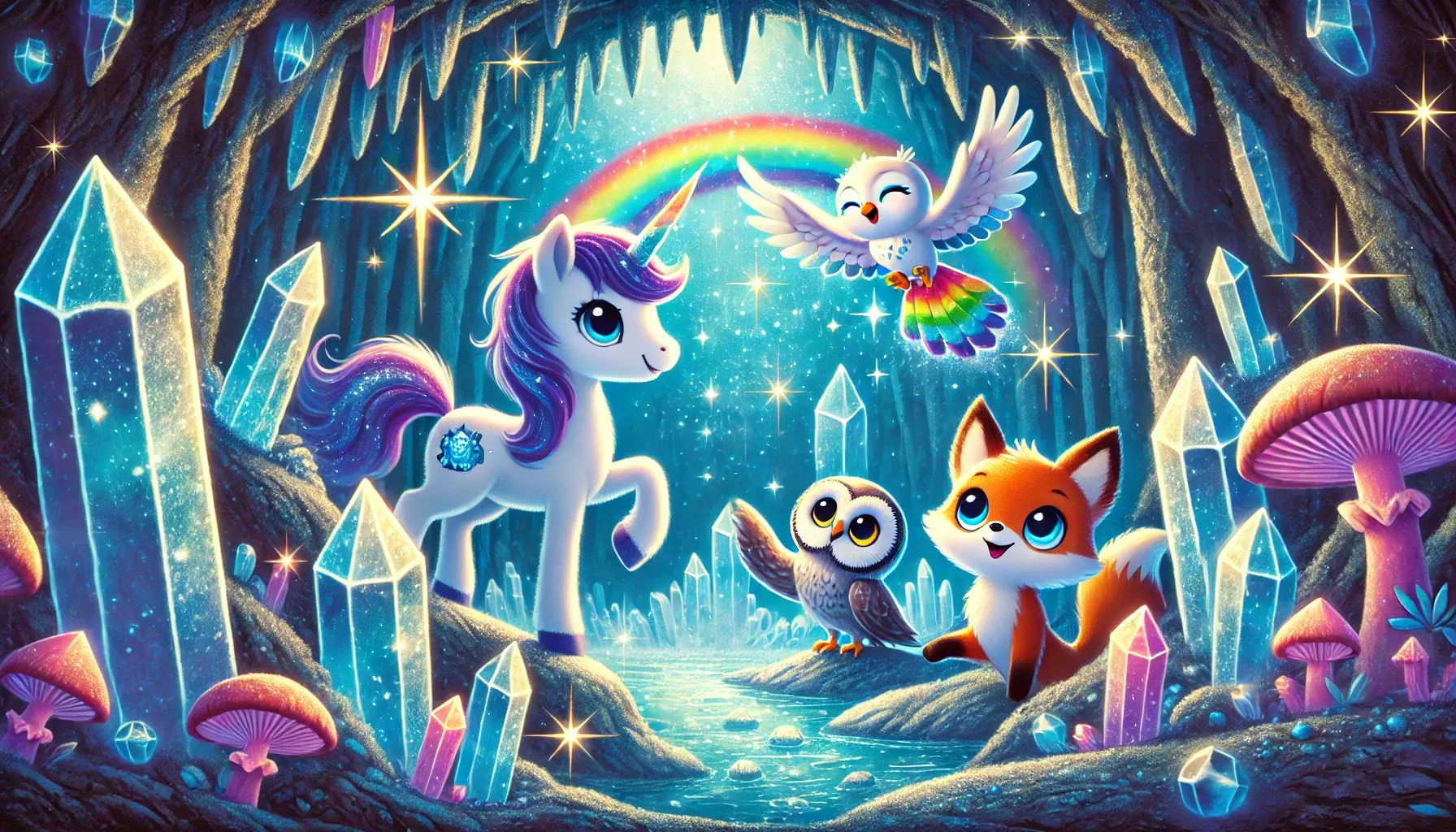 Luna's Rainbow Adventure - Unicorn Story for Kids forest - friends crystals