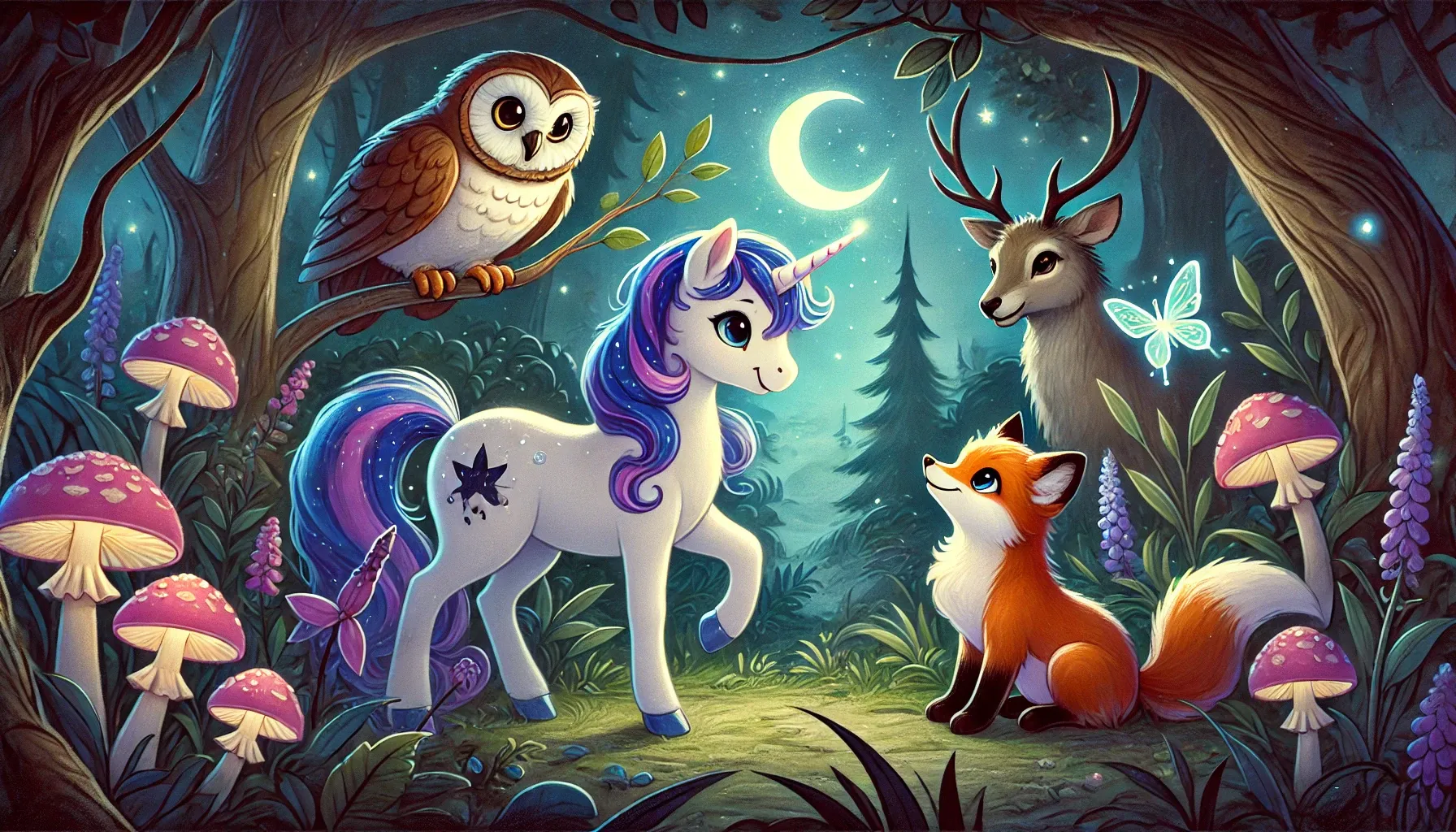 Luna's Rainbow Adventure - Unicorn Story for Kids forest - friends