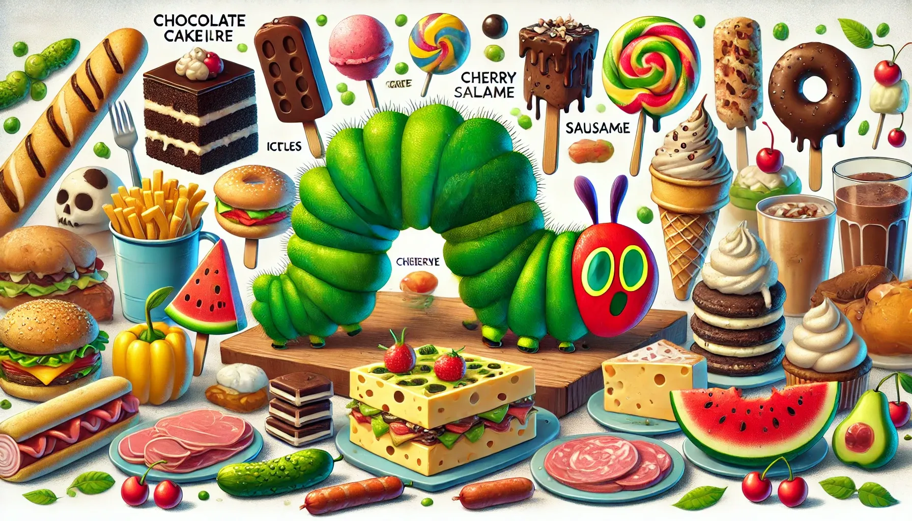 The Very Hungry Caterpillar - Story for Kids Apples and candies